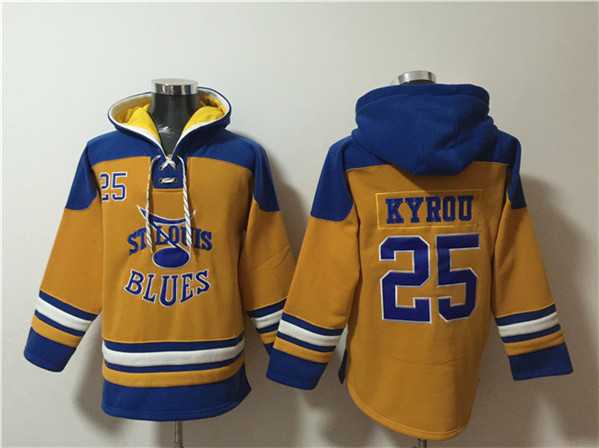 Men's St. Louis Blues #25 Jordan Kyrou Yellow Ageless Must-Have Lace-Up Pullover Hoodie,We sell and wholesale Men's St. Louis Blues #25 Jordan Kyrou Yellow Ageless Must-Have Lace-Up Pullover Hoodie on line form chian!